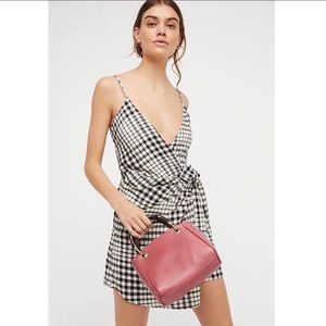Free People Nodia Check Wrap Mini Dress